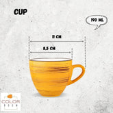 Wilmax Kaffeetasse, 190 ml, Gelb, Porzellan, WL-669435/A